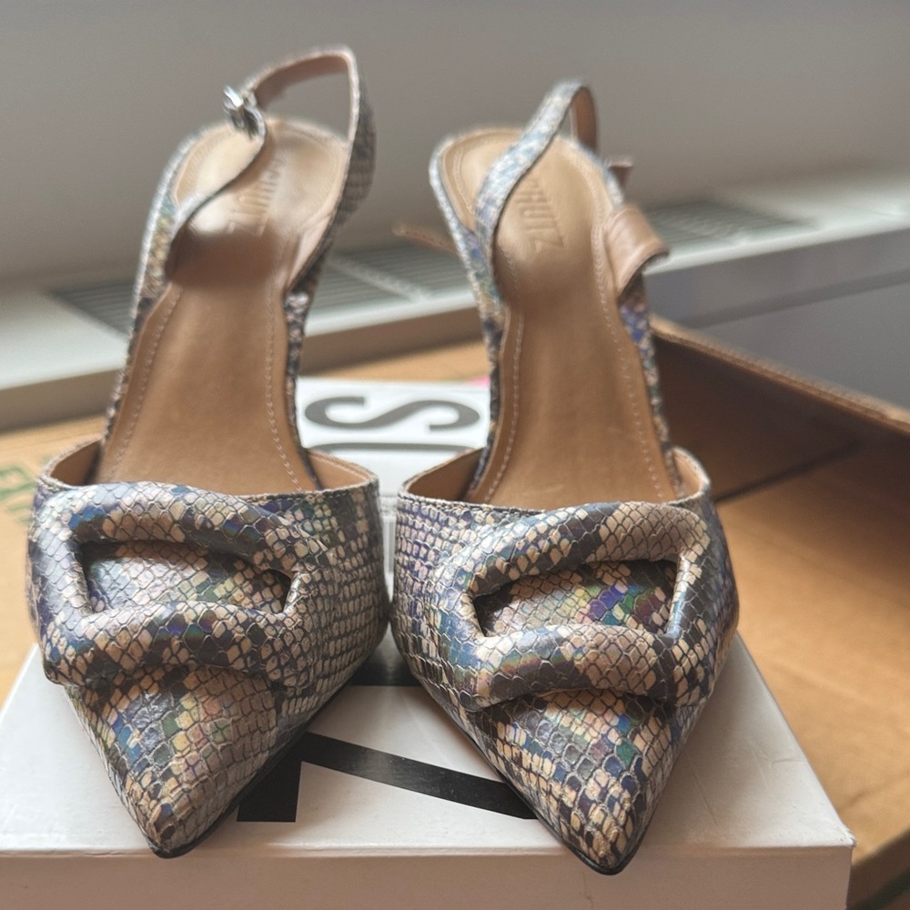 SCHUTZ Multicolor Snakeskin Heels